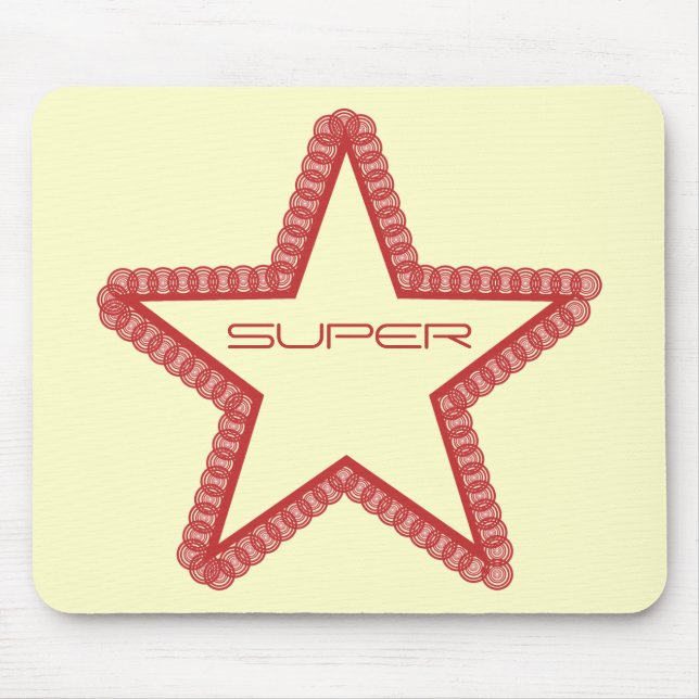 Grunge Superstar Mousepad, Red Mouse Mat (Front)