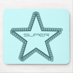 Grunge Superstar Mousepad, Teal Mouse Mat