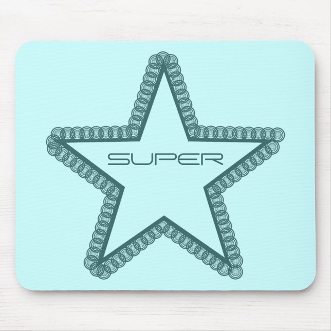 Grunge Superstar Mousepad, Teal Mouse Mat (Front)