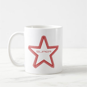 Grunge Superstar Mug, Red Coffee Mug
