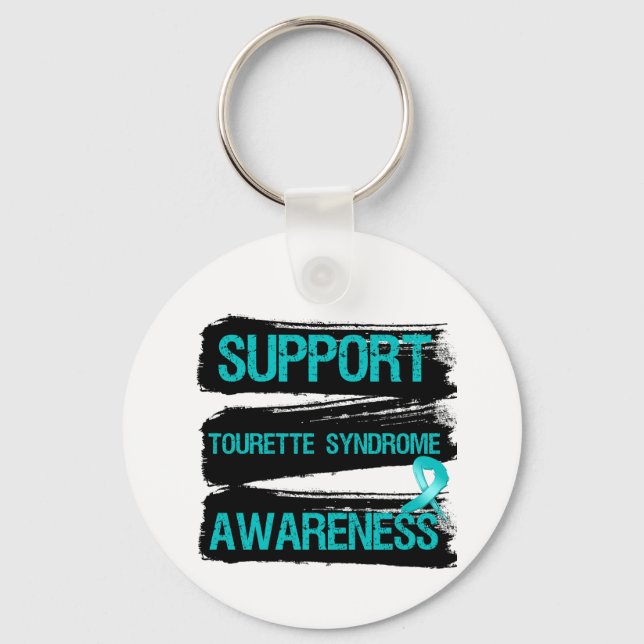 Grunge - Support Tourette Syndrome Awareness Key Ring (Front)