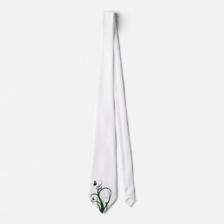 Grunge Swirls 2 Butterflies Green Tie