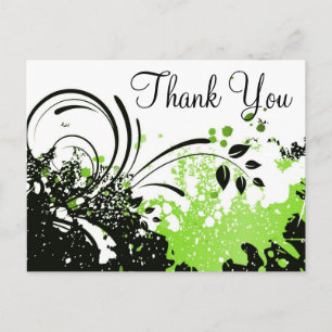 Grunge Swirls :: Thank You Postcard Template