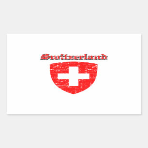 Grunge Switzerland coat of arms designs Rectangular Sticker