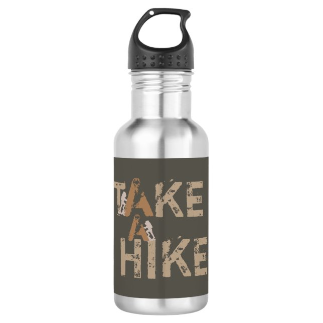 Grunge Take a Hike Typography 532 Ml Water Bottle (Front)