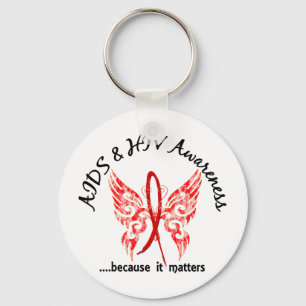 Grunge Tattoo Butterfly 6.1 AIDS Key Ring