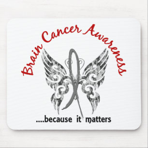 Grunge Tattoo Butterfly 6.1 Brain Cancer Mouse Mat