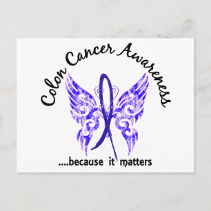 Grunge Tattoo Butterfly 6.1 Colon Cancer Postcard