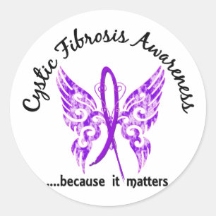 Grunge Tattoo Butterfly 6.1 Cystic Fibrosis Classic Round Sticker