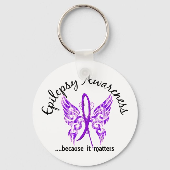 Grunge Tattoo Butterfly 6.1 Epilepsy Key Ring (Front)