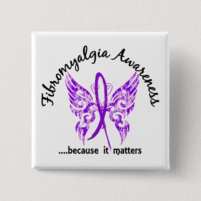 Grunge Tattoo Butterfly 6.1 Fibromyalgia 15 Cm Square Badge (Front)