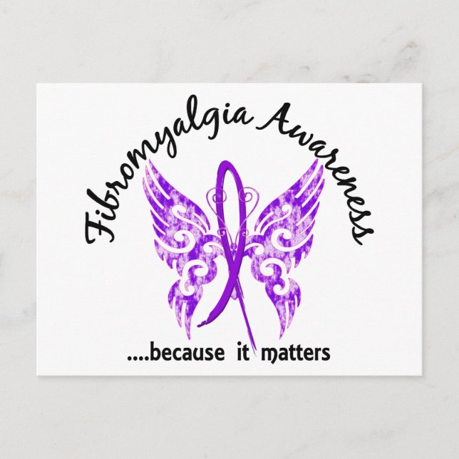 Grunge Tattoo Butterfly 6.1 Fibromyalgia Postcard (Front)