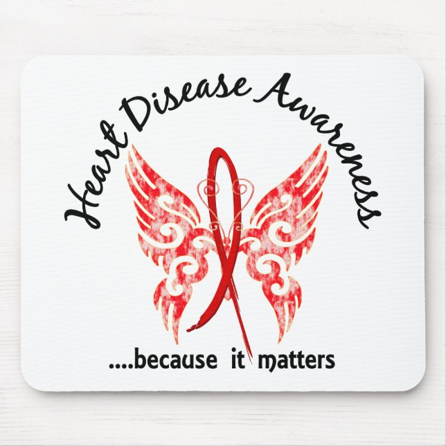 Grunge Tattoo Butterfly 6.1 Heart Disease Mouse Mat (Front)