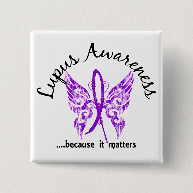 Grunge Tattoo Butterfly 6.1 Lupus 15 Cm Square Badge (Front)