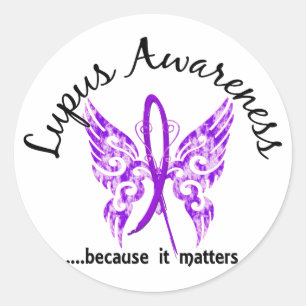 Grunge Tattoo Butterfly 6.1 Lupus Classic Round Sticker