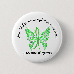 Grunge Tattoo Butterfly 6.1 Non-Hodgkin's Lymphoma 6 Cm Round Badge
