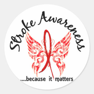 Grunge Tattoo Butterfly 6.1 Stroke Classic Round Sticker