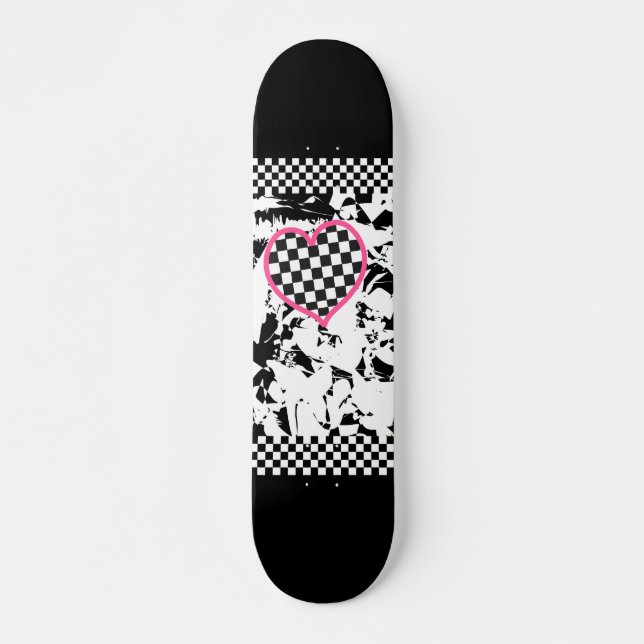 Grunge Tattoo Heart Skateboard (Front)