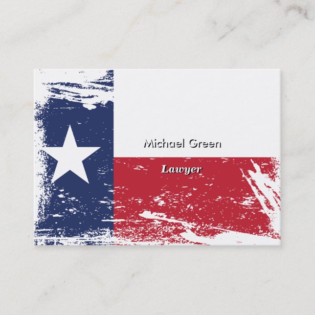 Grunge Texas Flag Business Card (Front)