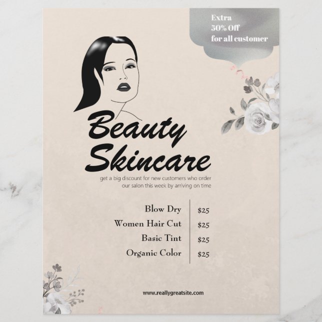 Grunge Texture Background Beauty Hair Salon Makeup Flyer (Front)