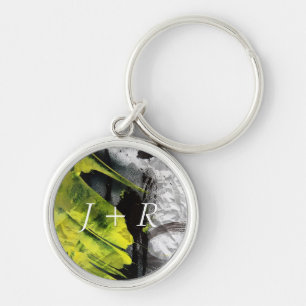 Grunge texture expressive brush strokes key ring