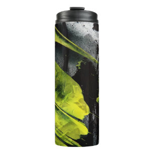 Grunge texture expressive brush strokes thermal tumbler