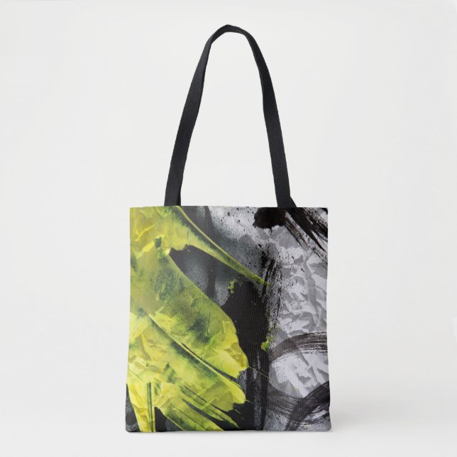 Grunge texture expressive brush strokes tote bag (Front)