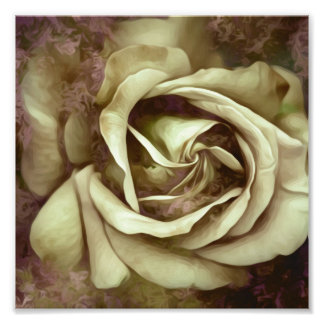 Grunge Texture Painted Rose Photo Print