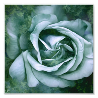 Grunge Texture Painted Rose Photo Print