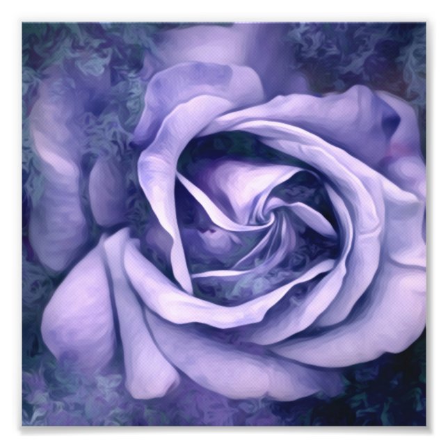 Grunge Texture Painted Rose Photo Print (Front)