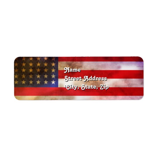 Grunge Textured American Flag Return Address Label