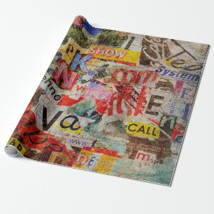 Grunge textured background design with old torn ne wrapping paper