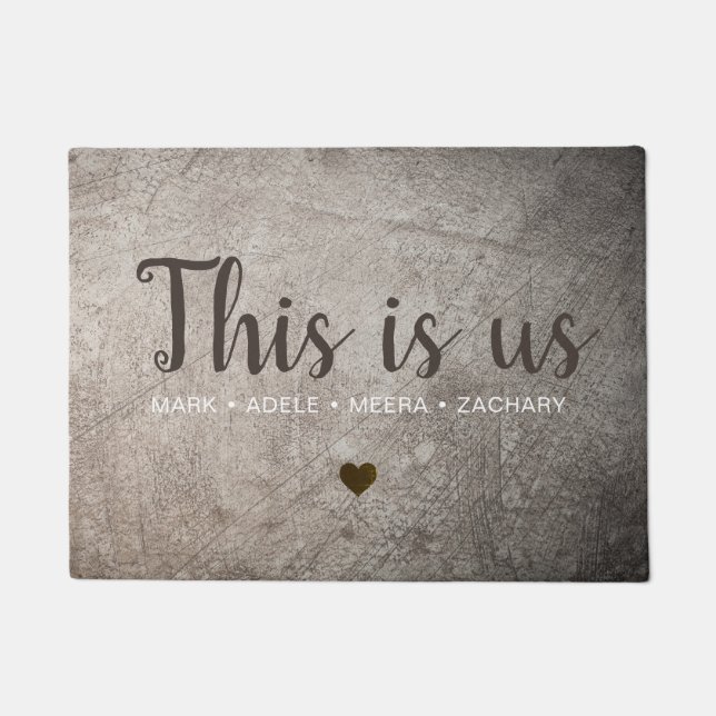 Grunge This Is Us Heart Doormat (Front)