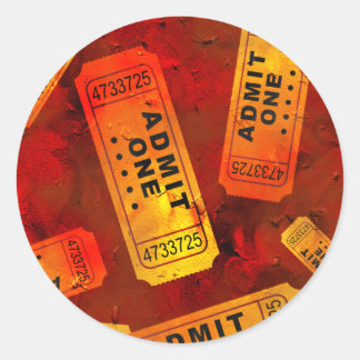 Grunge Tickets Classic Round Sticker