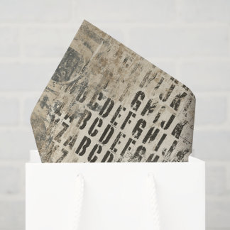 Grunge Tissue Paper with Letters and Numbers