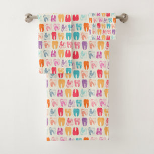 Grunge Tooth Pattern Bath Towel Set