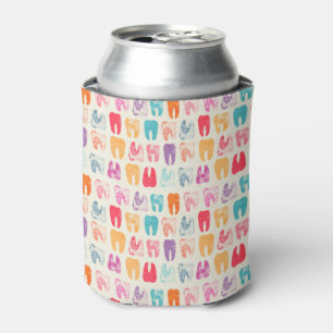 Grunge Tooth Pattern Can Cooler