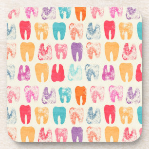 Grunge Tooth Pattern Coaster