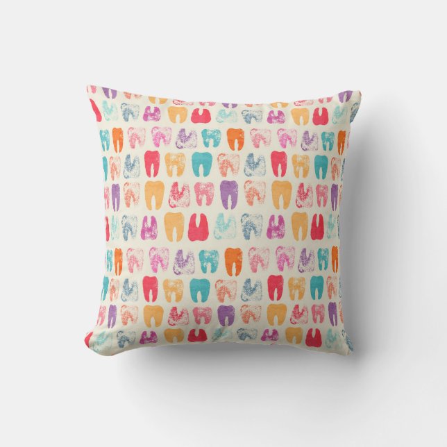 Grunge Tooth Pattern Cushion (Front)