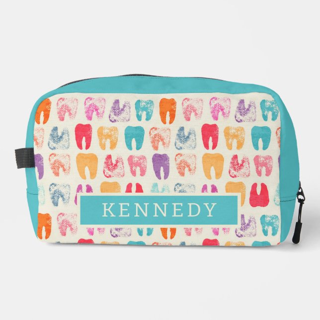 Grunge Tooth Pattern Dopp Kit (Front)