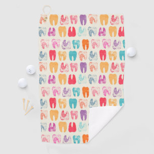 Grunge Tooth Pattern Golf Towel