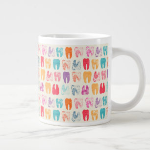 Grunge Tooth Pattern Large Coffee Mug