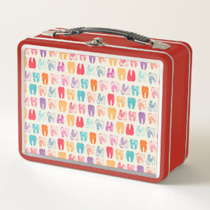 Grunge Tooth Pattern Metal Lunch Box