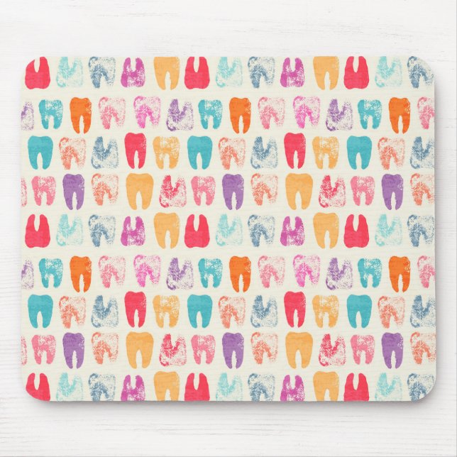 Grunge Tooth Pattern Mouse Mat (Front)