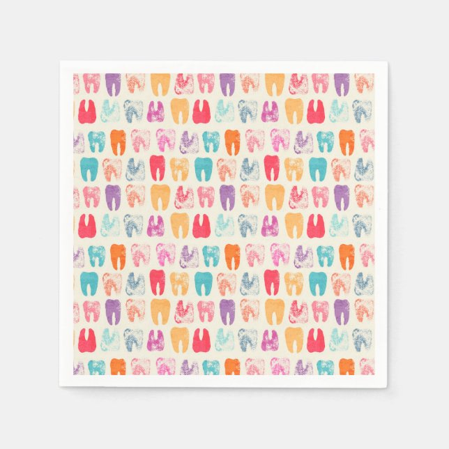 Grunge Tooth Pattern Napkin (Front)