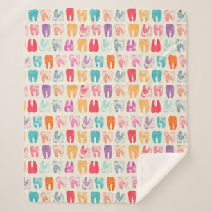 Grunge Tooth Pattern Sherpa Blanket