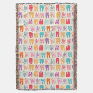 Grunge Tooth Pattern Throw Blanket