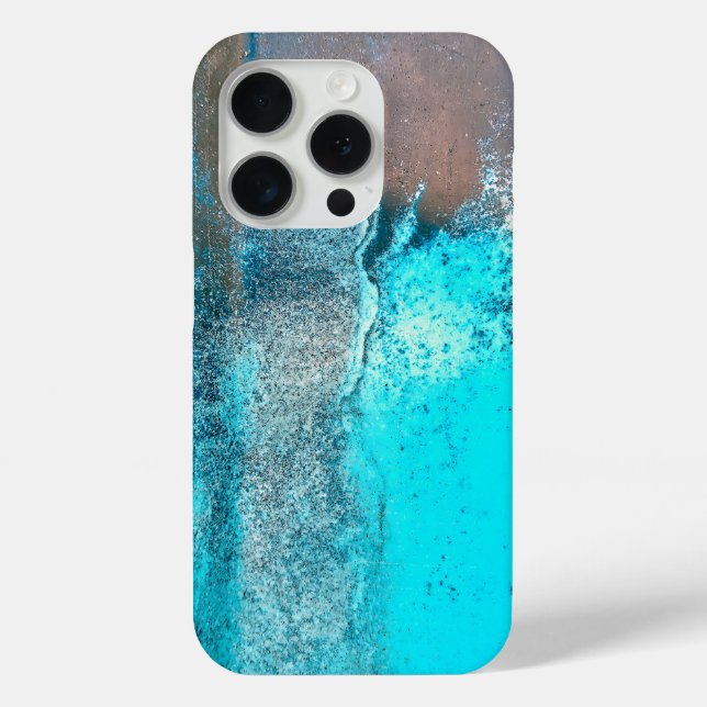 Grunge Turquoise Textured Abstract Case-Mate iPhone Case (Back)