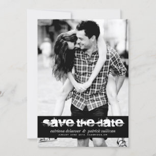 GRUNGE TYPOGRAPHY SAVE THE DATE PHOTO ANNOUNCEMENT