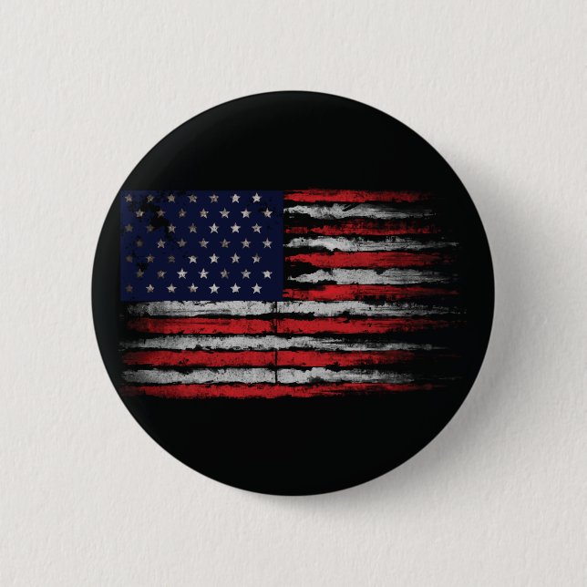 Grunge U.S.A flag 6 Cm Round Badge (Front)